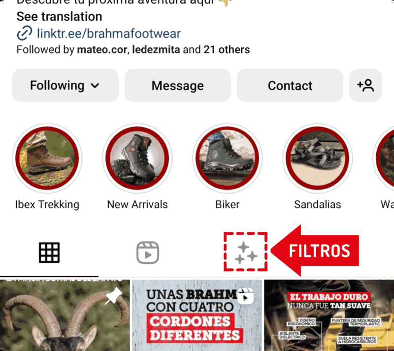 Ingresa a los ﬁltros y tómate una foto con tu mejor look cargo