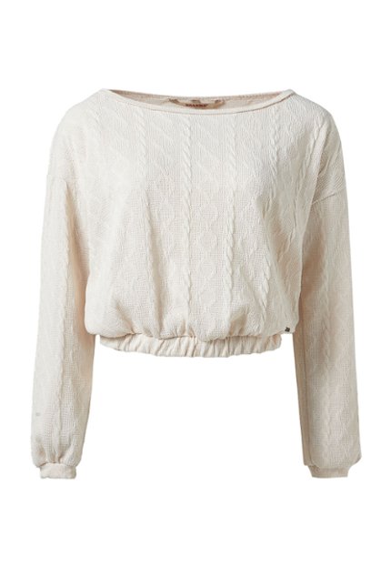 BLU0082-BEI Women's Long Sleeve Blouse