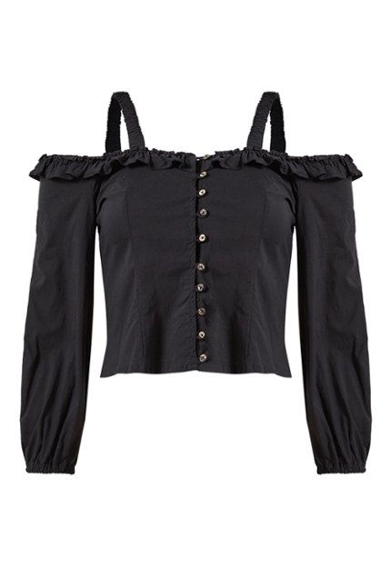 BLU0079-NEG Armhole Sleeve Blouse