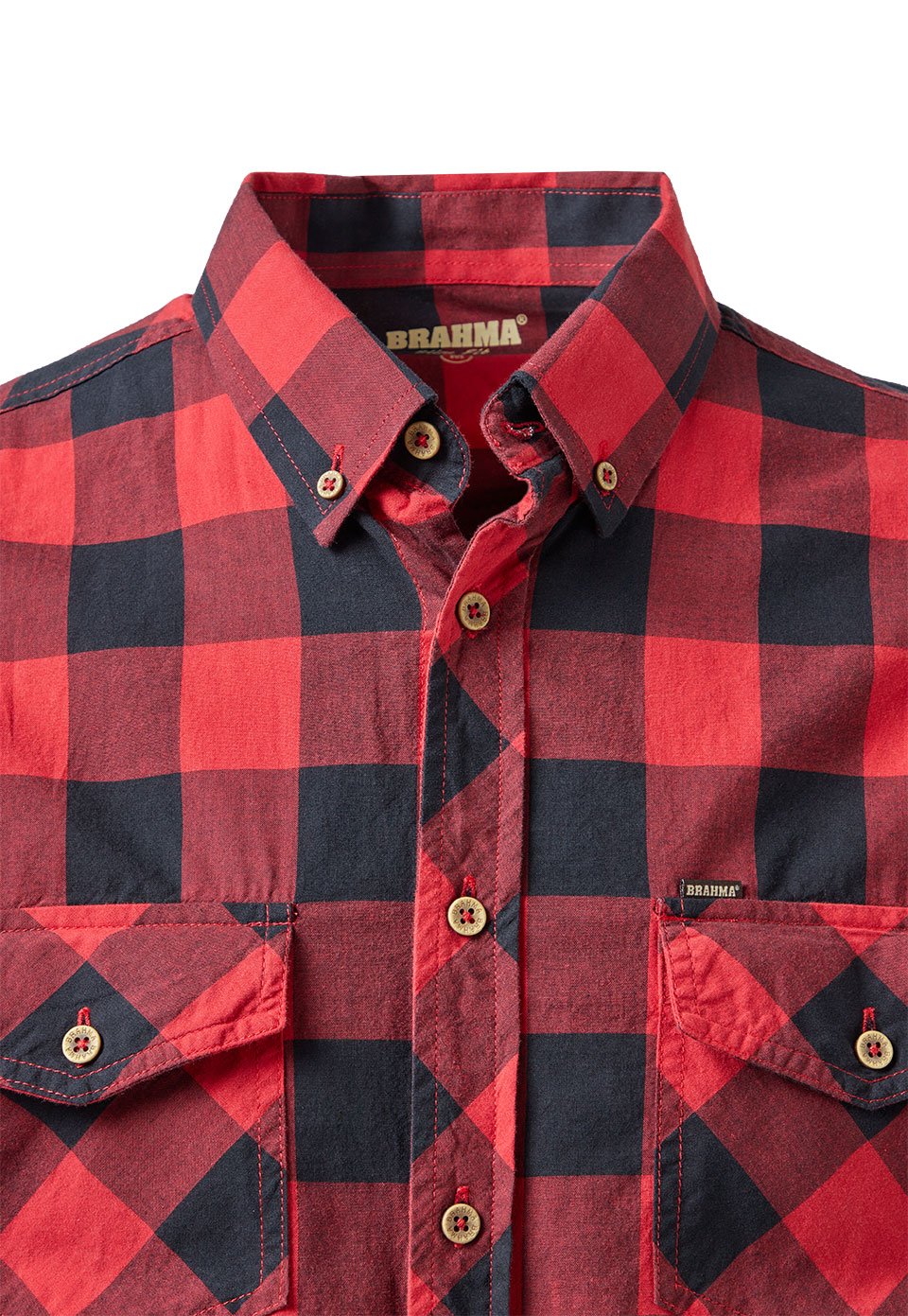 Brahma Página Oficial CAM0215-ROJ Camisa Manga Larga Hombre