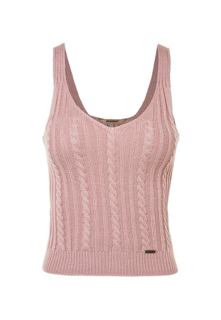 BLU0087-ROS Blusa Tejida Mujer Con Tiras Casual