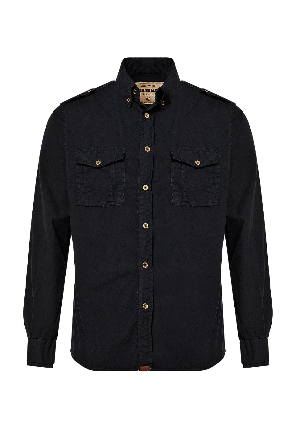 CAM0227-NEG Camisa Manga Larga Hombre