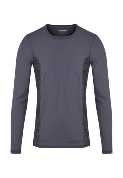 CMS0047-GRI Camiseta Manga Larga Deportiva Trail Hombre
