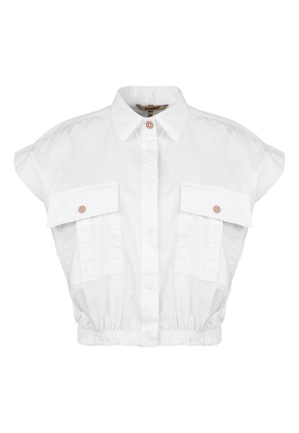 CAM0267-BLA Camisa Manga Corta Mujer