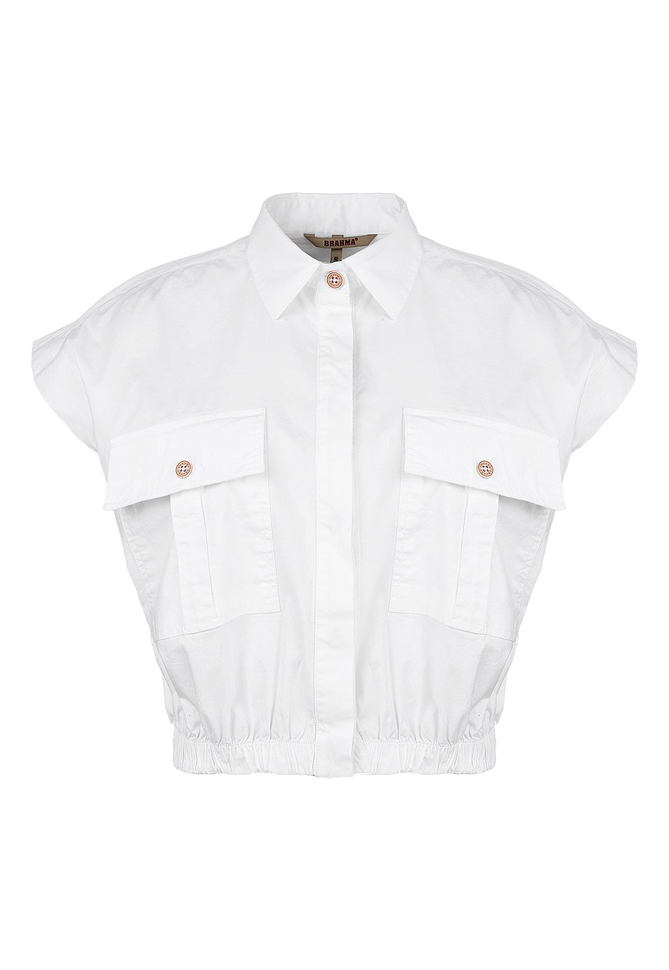 CAM0267-BLA Camisa Manga Corta Mujer
