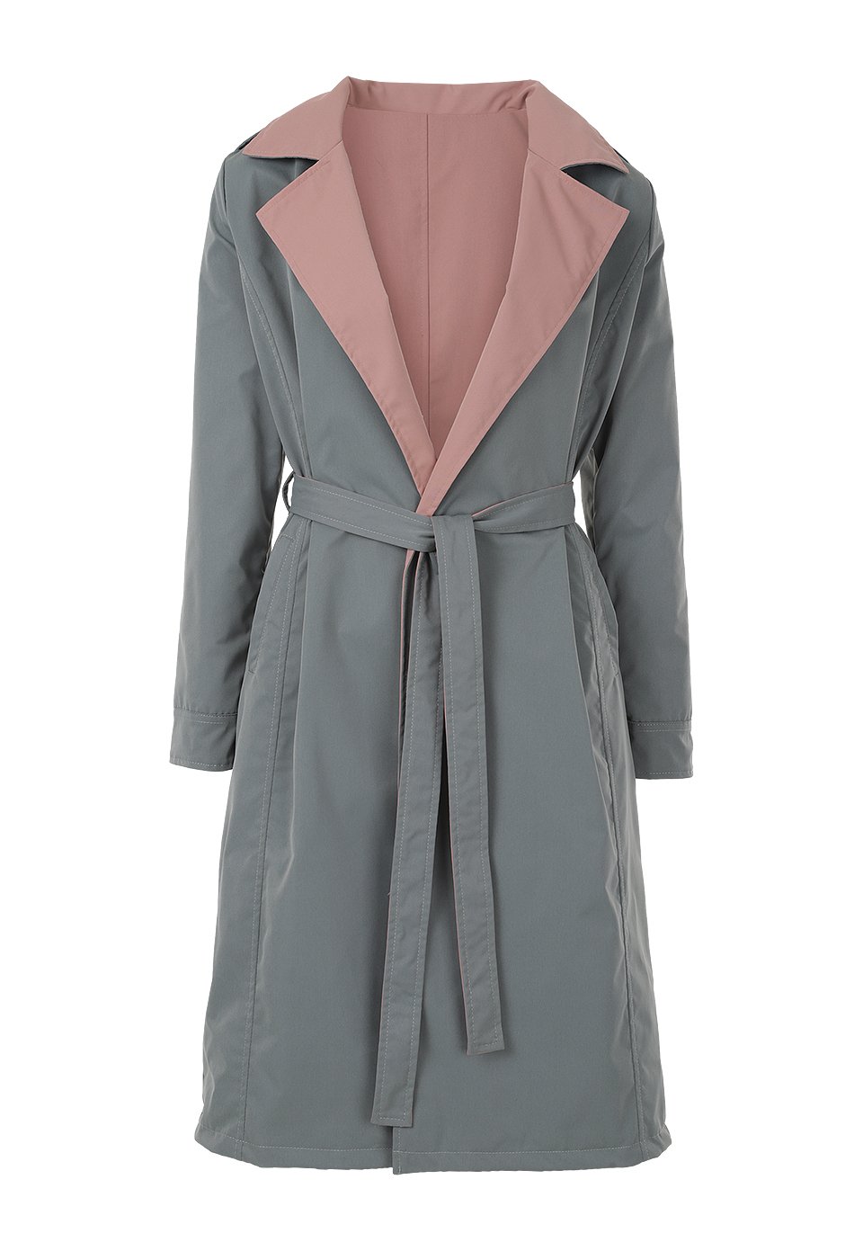 CHQ0100-VER Gabardina Casual Mujer Doble Faz (Verde y Rosado)