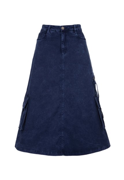 FAL0013-AZU Falda Larga Mujer